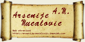 Arsenije Mučalović vizit kartica